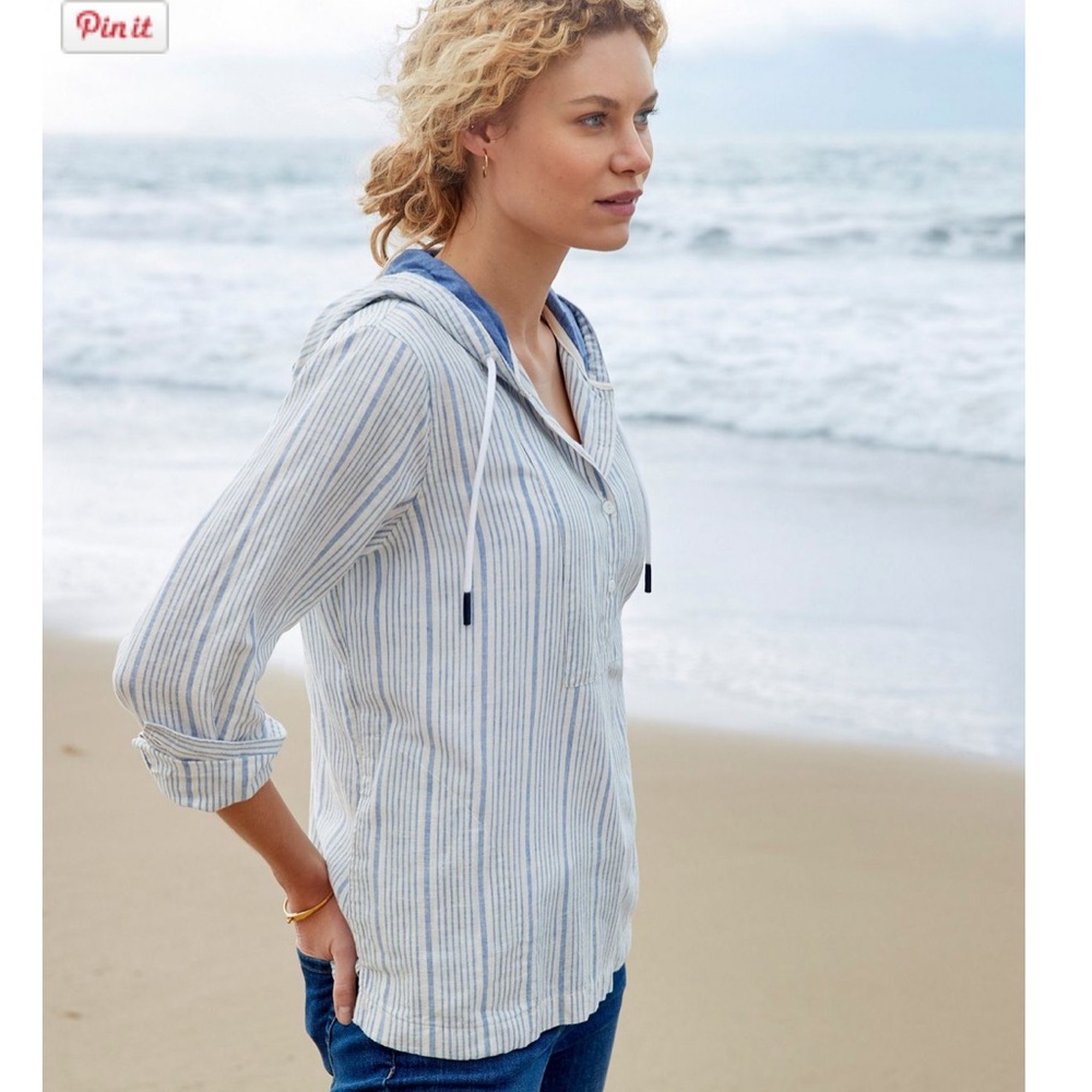 NWT LL Bean Textured Linen/Cotton Anorak